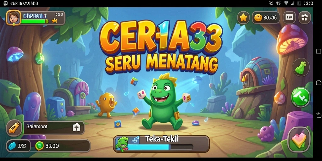 Tampilan antarmuka game Teka-Teki CERIA33 yang menarik dan interaktif.