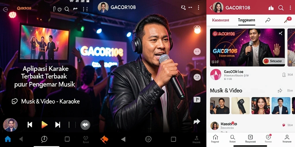 Antarmuka GACOR108 dengan fungsi karaoke interaktif yang menarik.