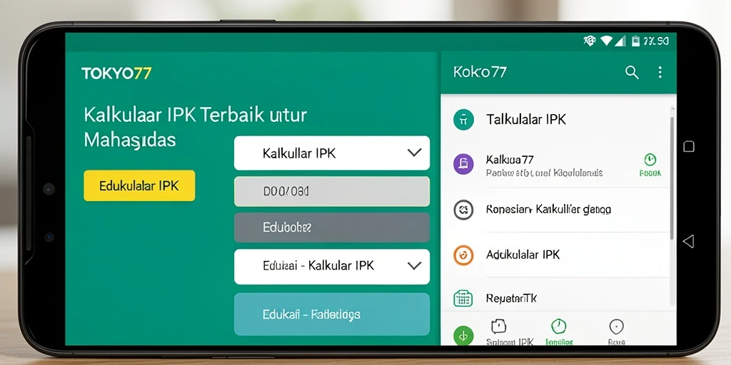 Tampilan antarmuka user-friendly TOKYO77 untuk Kalkulator IPK.