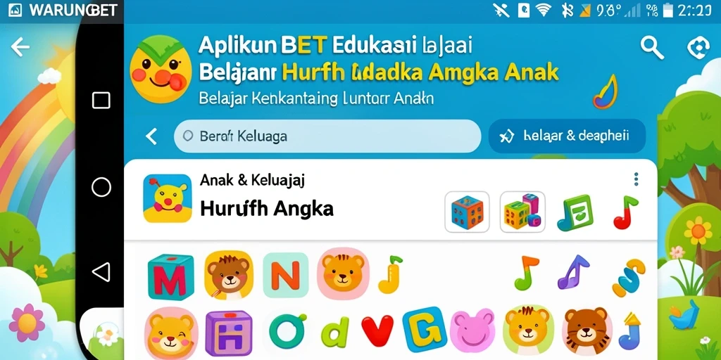 Tampilan antarmuka dalam aplikasi Belajar Huruf dan Angka.